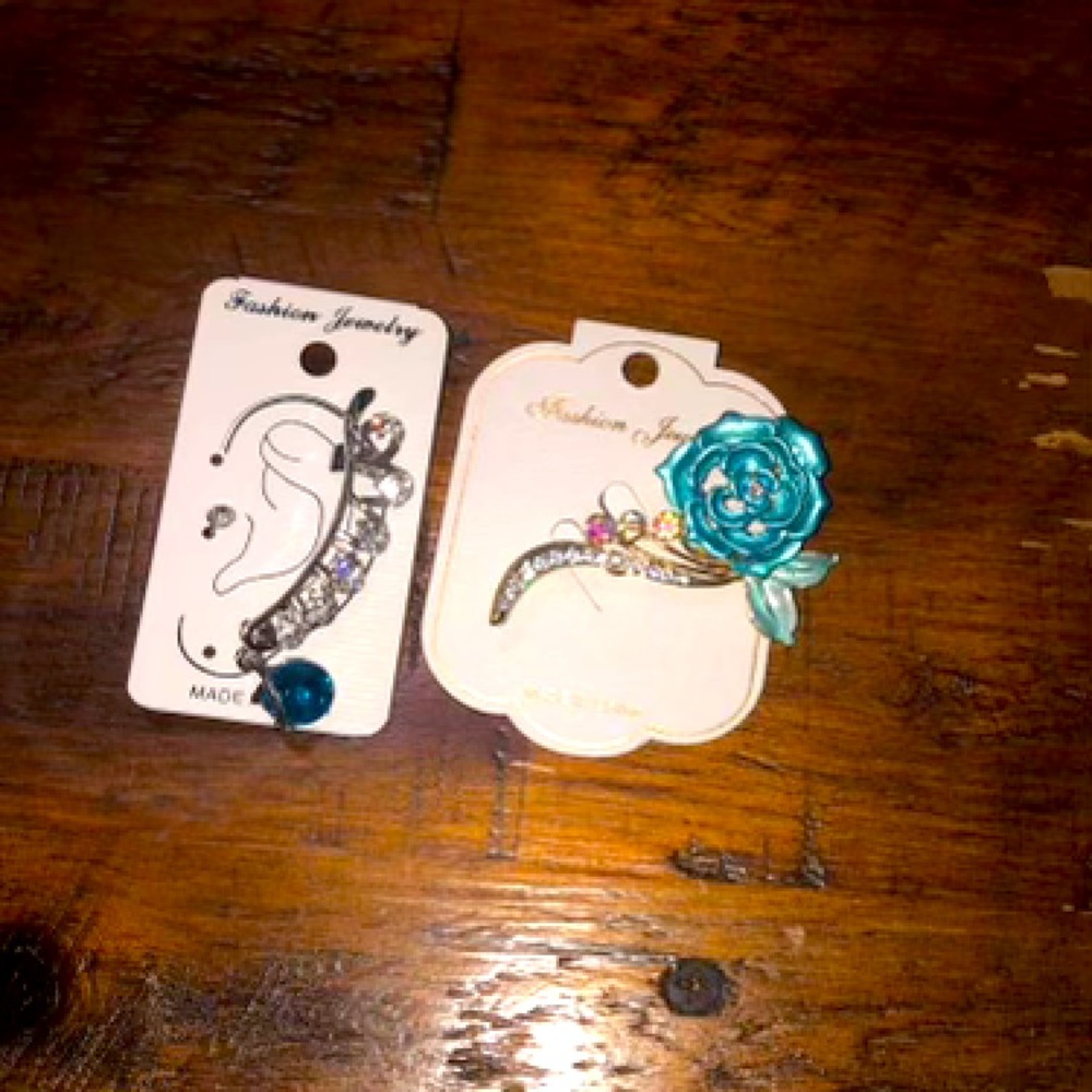 In good quality blue and silver and gold and blue